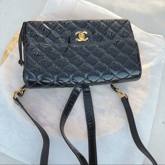 Chanel metalasse quilted patent leather backpack - Picture 3 of 8